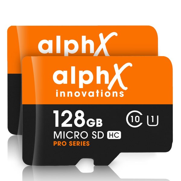 AlphX 128gb 2 Pack Micro SD High Speed Class 10 Memory Cards, Adapter & Sandisk Micro SD Card Reader Fashion