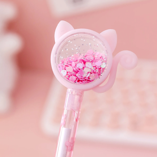Sakura Cat Glitter Pen For Cheap - Image 4