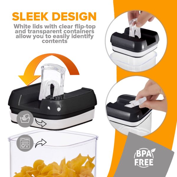 Cheer Collection One Size Airtight Food Storage Containers - Set of 12 IDENTICAL 17 oz Pantry Organizer Bins plus Marker and Labels on Sale - Image 3