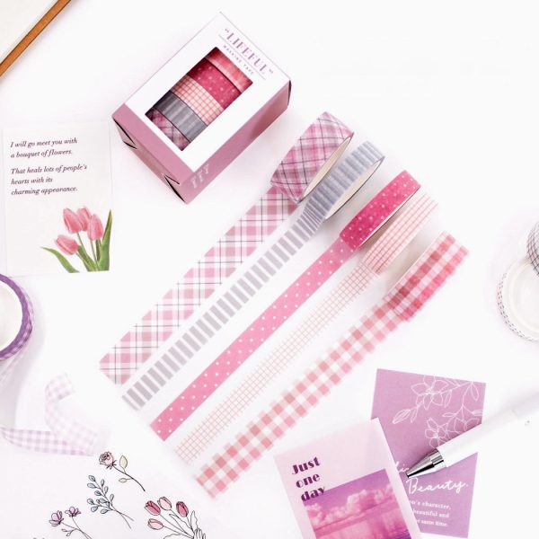 Mind Wave Lifeful Masking Tapes - Set of 5 - Pink Cheap - Image 3