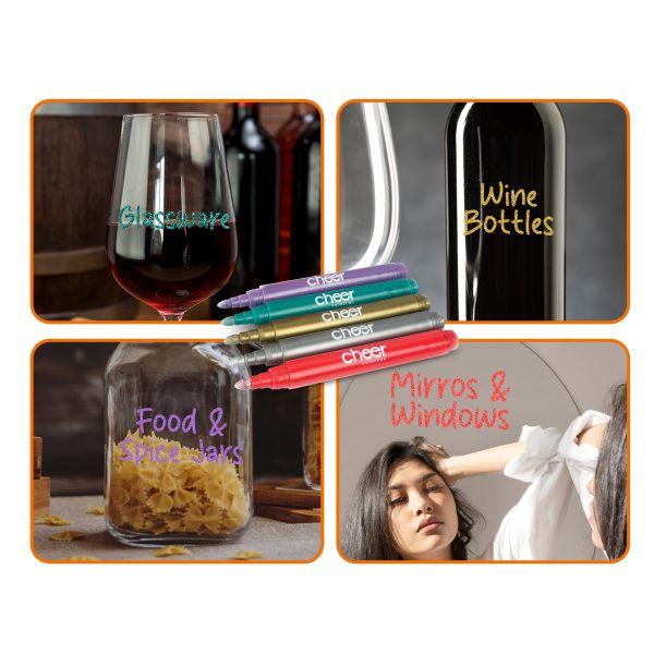 Cheer Collection 2 Packs of 5 Wine Glass Markers (10 Markers) For Cheap - Image 5