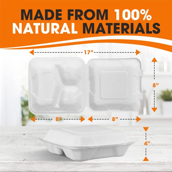 Cheer Collection 8x8 Compostable Eco Friendly Microwavable Clamshell Containers Online - Image 4