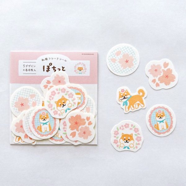 Furukawashiko Flake Stickers - Springtime Shiba For Cheap - Image 2