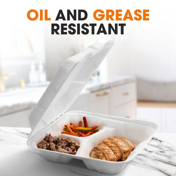Cheer Collection 8x8 Compostable Eco Friendly Microwavable Clamshell Containers Online - Image 3
