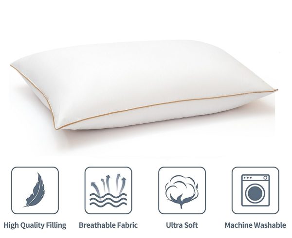 Cheer Collection Standard Size Sham Insert - Comfortable Feather Down 20  x 28  Bed Pillow Online now - Image 3